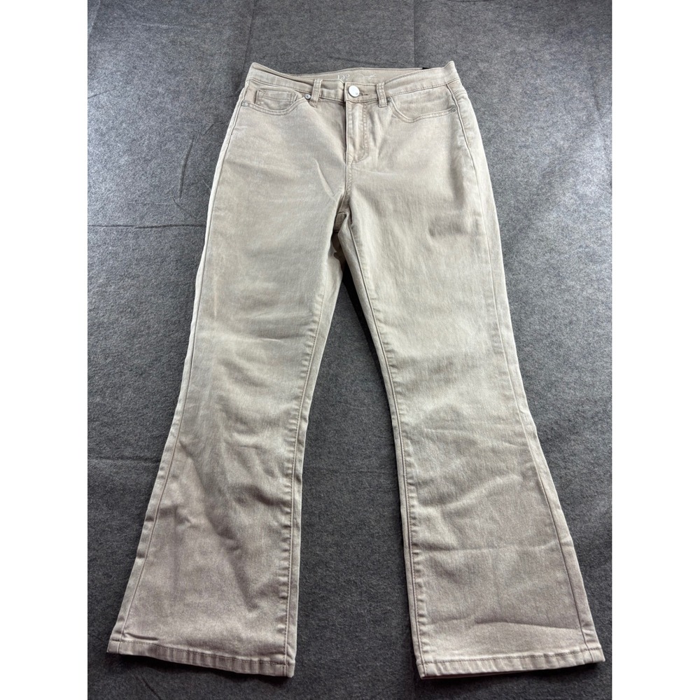 Diane Gilman DG2 Womens 4 Tan Bootcut Fla Pants Khaki Stretch 5-Pocket Jean‎